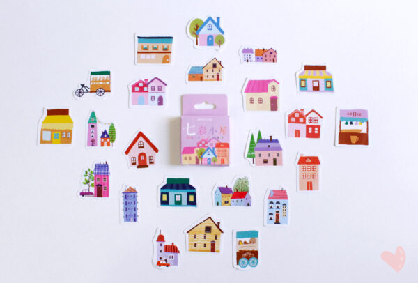 adesivos de casinha e prédios