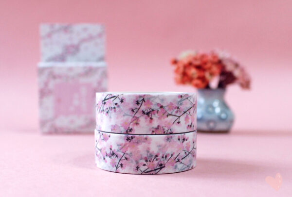washi tape de flores de cerejeira rosa