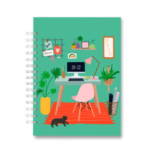 capa home office com gato do planner realize 2022